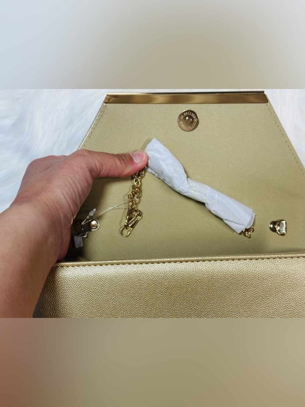CXL by Christian Lacroix Glam Caviar Clutch in gold - Picture 6 of 7